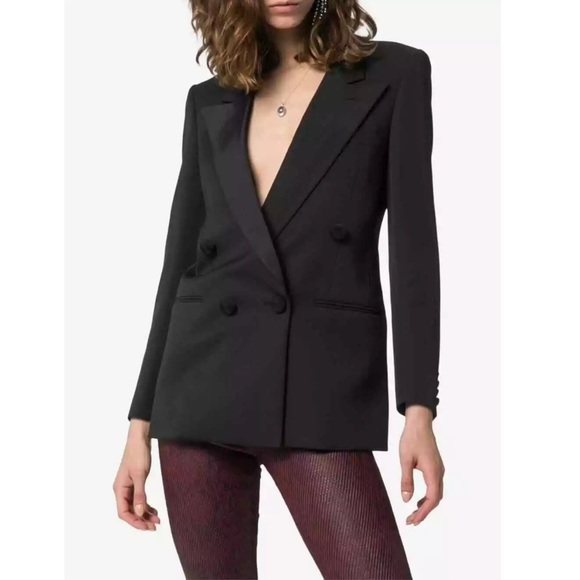 🖤 SAINT LAURENT YSL Wool Rope Button Jacket 46/14 - Picture 9 of 12